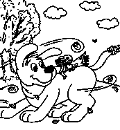 coloriage clifford brave le vent avec ses amis